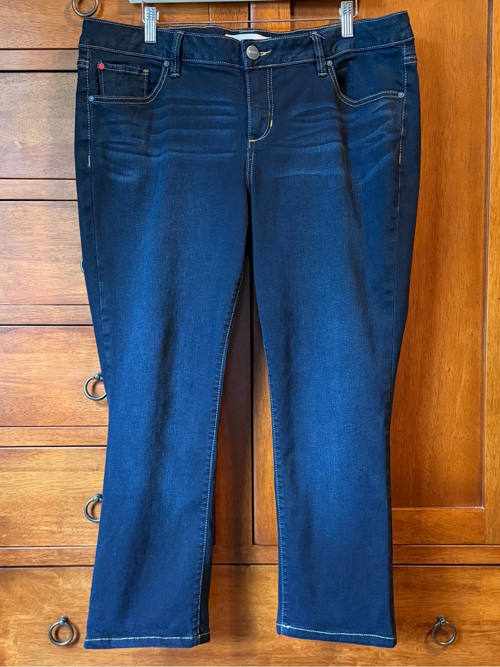 SLINK Curvy Straight Leg Jeans Dark Wash Stretch Denim 16 Short